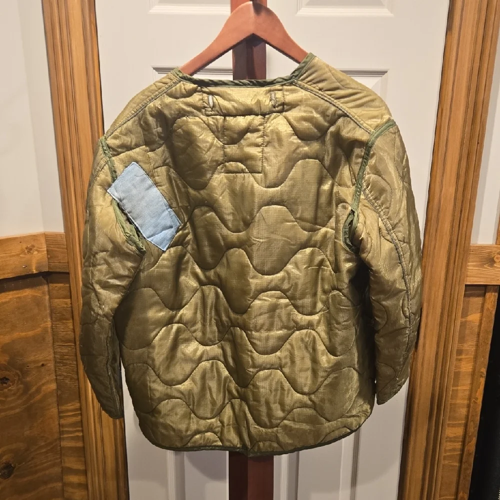 Olive Green Quilted Army Jacket Liner Insert - Picture 2 of 7